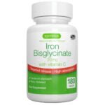 Iron Bisglycinate 20mg with Vitamin C, High Absorption & Gentle Iron, Targeted Release, One-a-day, Vegan, 180 Tablets