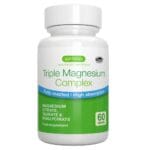 Triple Magnesium Complex, fully reacted and chelated magnesium citrate, bisglycinate & taurate, Vegan-60 tablets