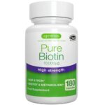 Pure Biotin 10,000mcg, High Strength, Hair, Nails & Skin, Energy & Metabolism, 180 Capsules﻿