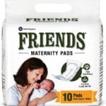 Friends Maternity Pads with Releasetape (Sticker Strip) for Post Pregnancy Bleeding - 10 Pads per Pack