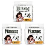 Friends Maternity Pads with Releasetape (Sticker Strip) for Post Pregnancy Bleeding (3 Packs, 30 Pads)-10 Pads per Pack