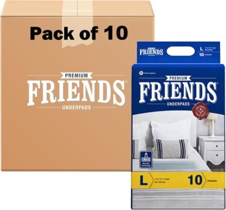 Friends Underpads PREMIUM-Large Size 60 x 90 cm (10 Packs, 100 Mats)-10 Mats per Pack