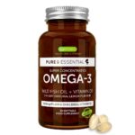 Super Concentrated Omega-3 Wild Fish Oil & Vitamin D, 660mg rTG Triglyceride EPA & DHA & 1000iu D3, 1-a-day, 60 Softgels